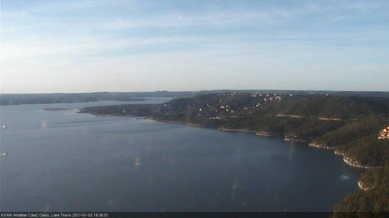 Lake Travis webcam, January 3, 2017 3:45 PM CT