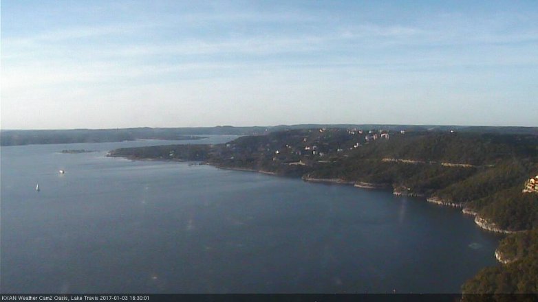 Lake Travis webcam, January 3, 2017 3:55 PM CT