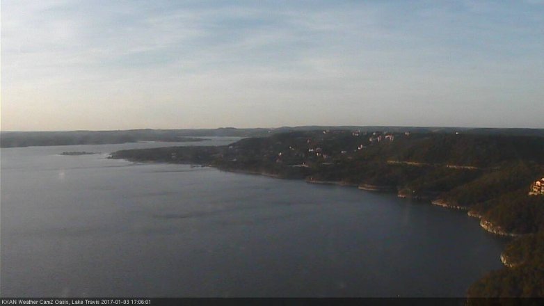 Lake Travis webcam, January 3, 2017 4:15 PM CT