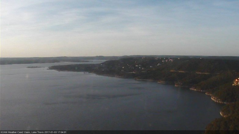Lake Travis webcam, January 3, 2017 4:25 PM CT
