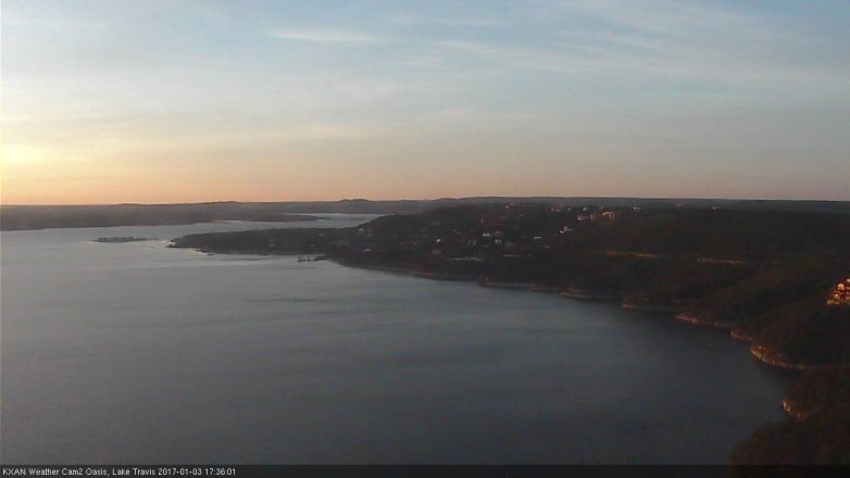 Lake Travis webcam, January 3, 2017 4:40 PM CT