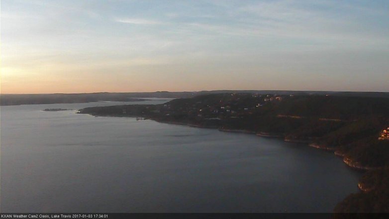 Lake Travis webcam, January 3, 2017 4:45 PM CT