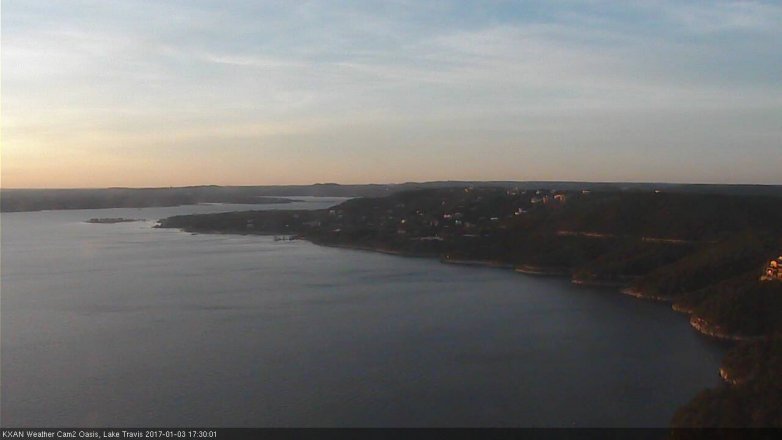 Lake Travis webcam, January 3, 2017 5:00 PM CT