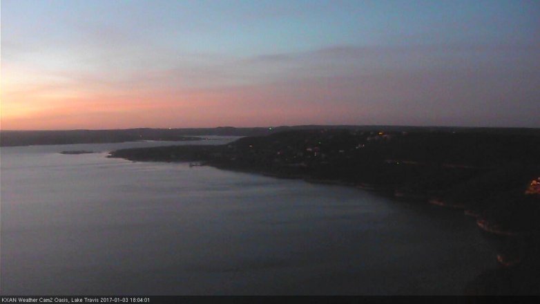 Lake Travis webcam, January 3, 2017 5:30 PM CT