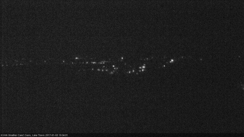 Lake Travis webcam, January 3, 2017 7:00 PM CT