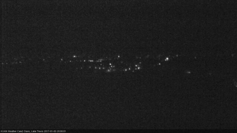Lake Travis webcam, January 3, 2017 7:05 PM CT