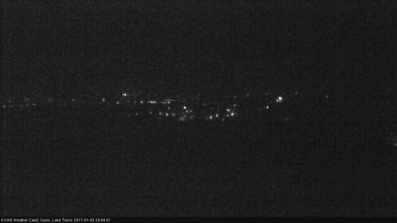 Lake Travis webcam, January 3, 2017 7:15 PM CT