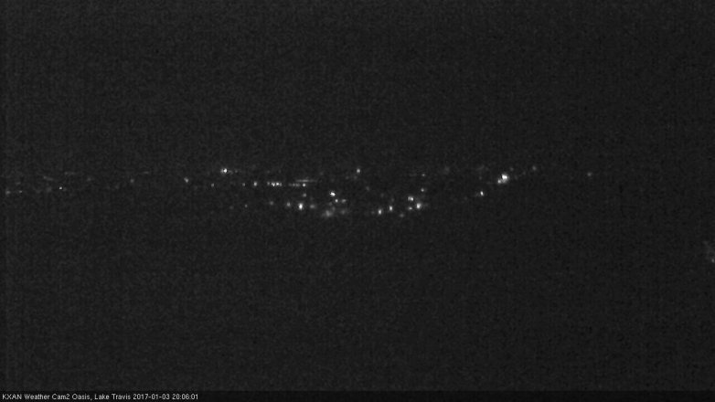 Lake Travis webcam, January 3, 2017 7:25 PM CT