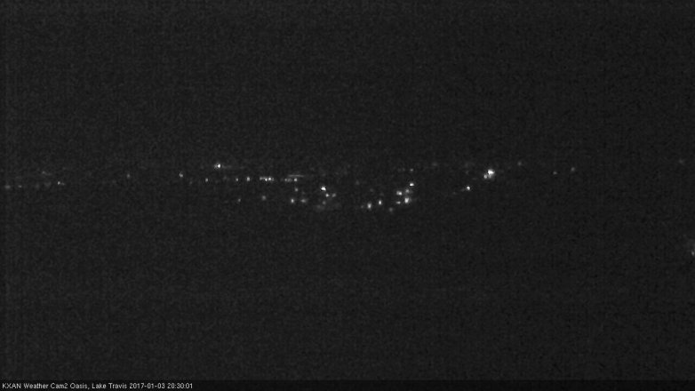 Lake Travis webcam, January 3, 2017 7:35 PM CT