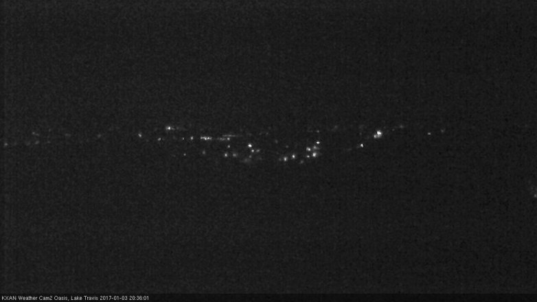 Lake Travis webcam, January 3, 2017 7:45 PM CT
