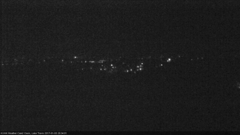 Lake Travis webcam, January 3, 2017 8:05 PM CT