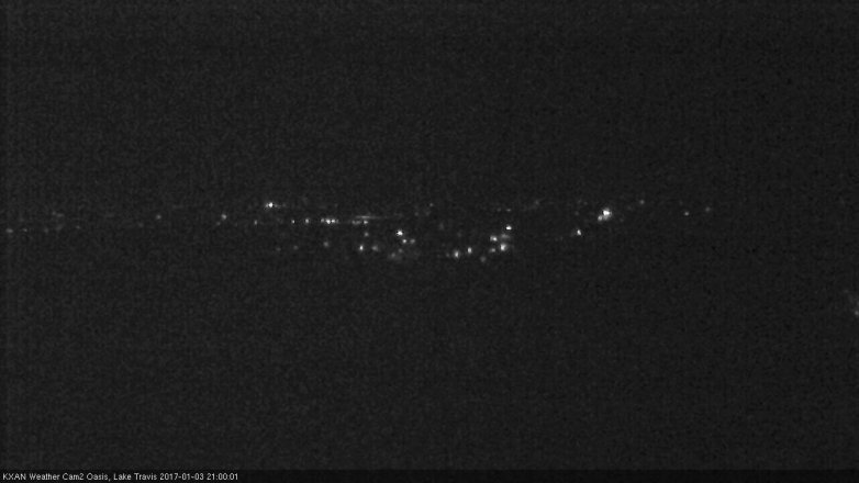 Lake Travis webcam, January 3, 2017 8:10 PM CT