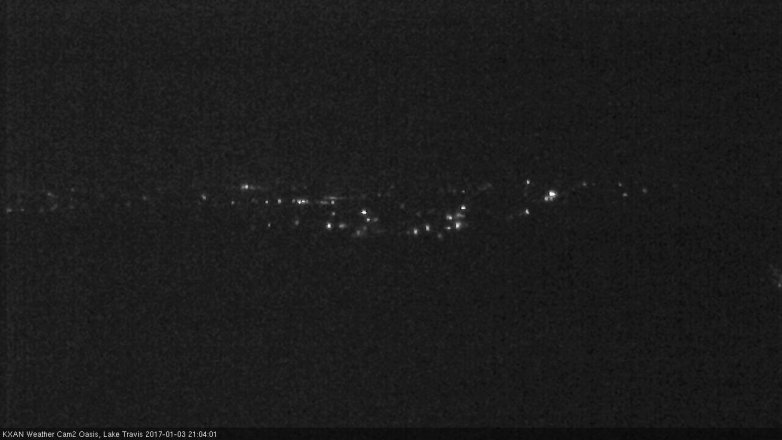 Lake Travis webcam, January 3, 2017 8:15 PM CT