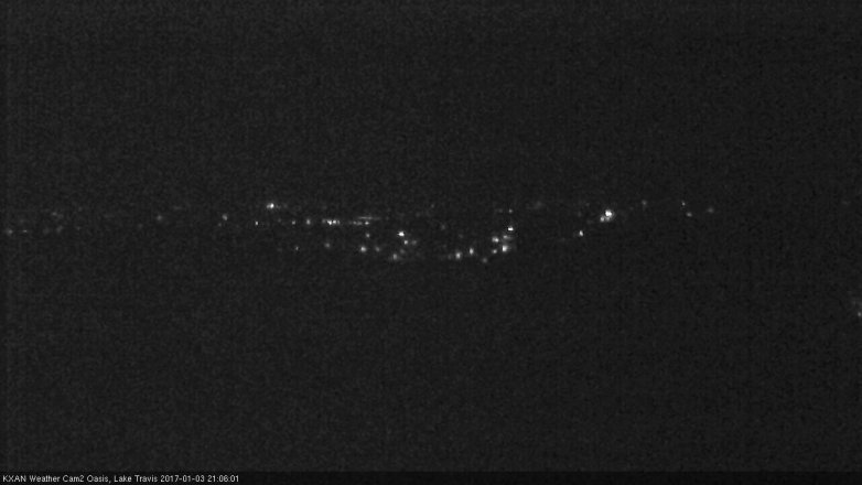 Lake Travis webcam, January 3, 2017 8:30 PM CT