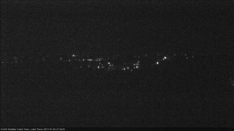 Lake Travis webcam, January 3, 2017 8:40 PM CT