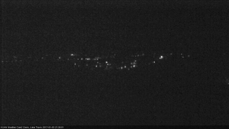 Lake Travis webcam, January 3, 2017 9:00 PM CT