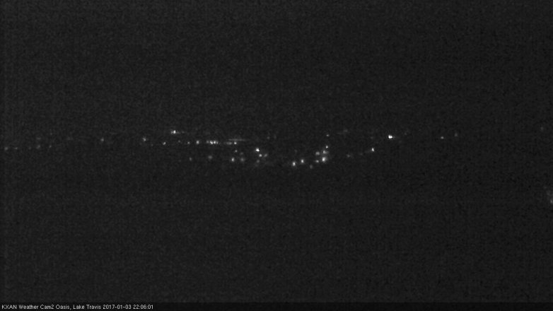 Lake Travis webcam, January 3, 2017 9:10 PM CT