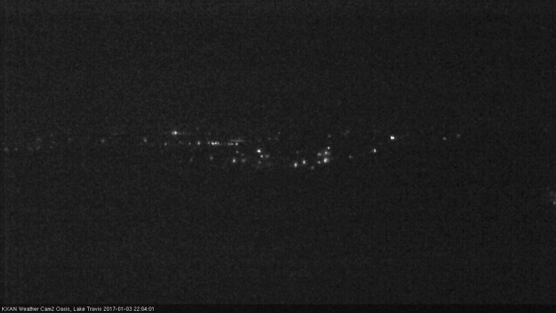 Lake Travis webcam, January 3, 2017 9:15 PM CT