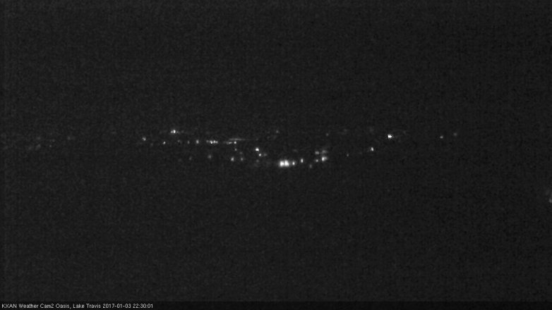 Lake Travis webcam, January 3, 2017 9:40 PM CT