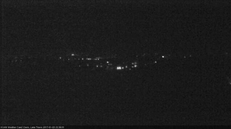 Lake Travis webcam, January 3, 2017 9:45 PM CT