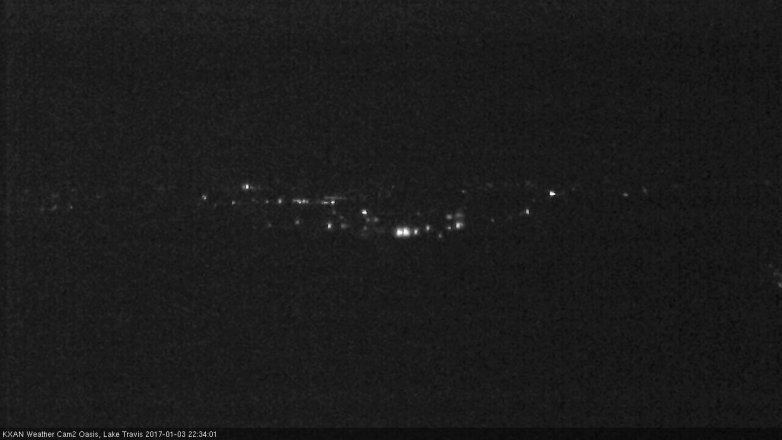 Lake Travis webcam, January 3, 2017 9:55 PM CT