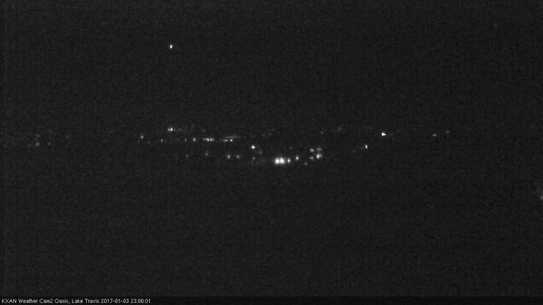 Lake Travis webcam, January 3, 2017 10:10 PM CT