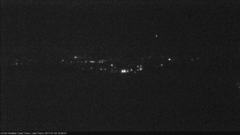 Lake Travis webcam, January 3, 2017 10:20 PM CT