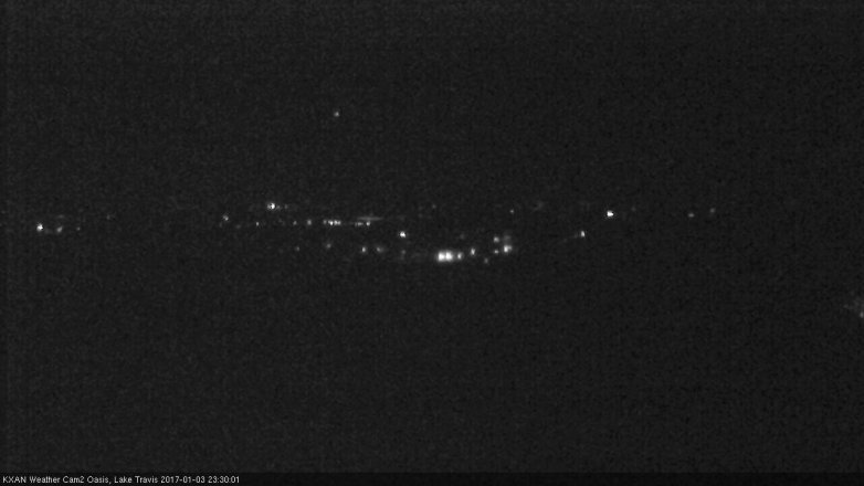 Lake Travis webcam, January 3, 2017 10:50 PM CT