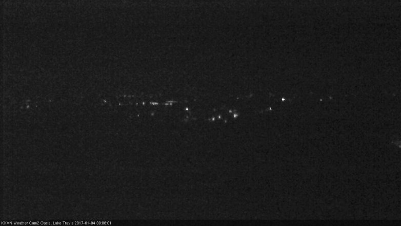 Lake Travis webcam, January 3, 2017 11:25 PM CT