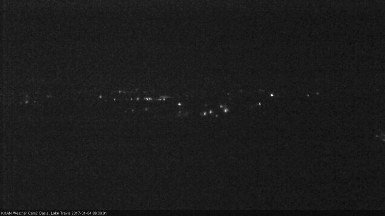 Lake Travis webcam, January 3, 2017 11:40 PM CT