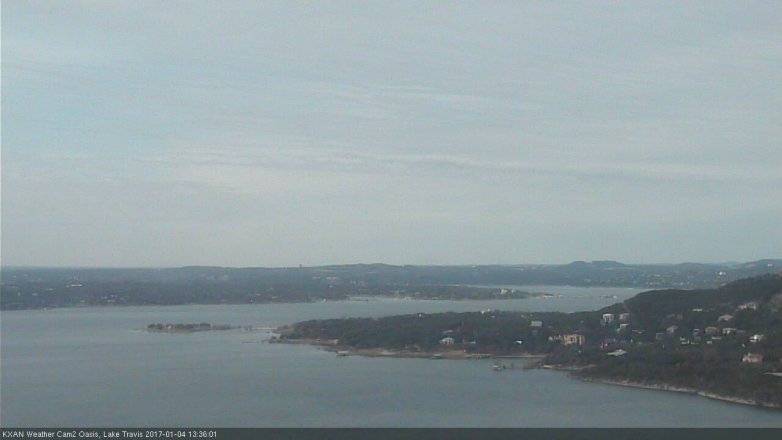 Lake Travis webcam, January 4, 2017 12:50 PM CT