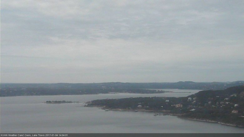 Lake Travis webcam, January 4, 2017 1:20 PM CT