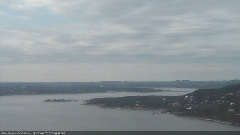 Lake Travis webcam, January 4, 2017 1:45 PM CT