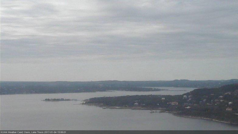 Lake Travis webcam, January 4, 2017 2:35 PM CT