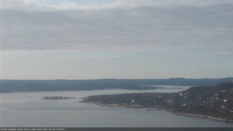 Lake Travis webcam, January 4, 2017 2:40 PM CT