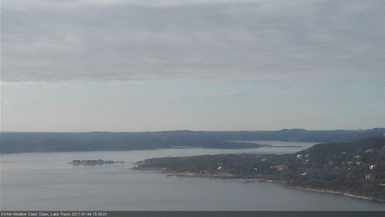 Lake Travis webcam, January 4, 2017 2:45 PM CT