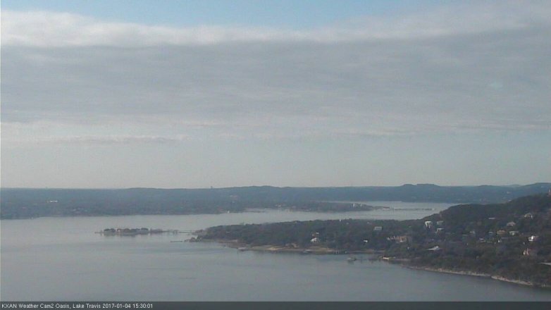 Lake Travis webcam, January 4, 2017 3:00 PM CT