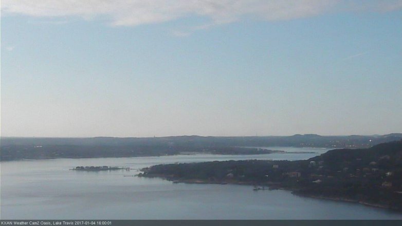 Lake Travis webcam, January 4, 2017 3:15 PM CT