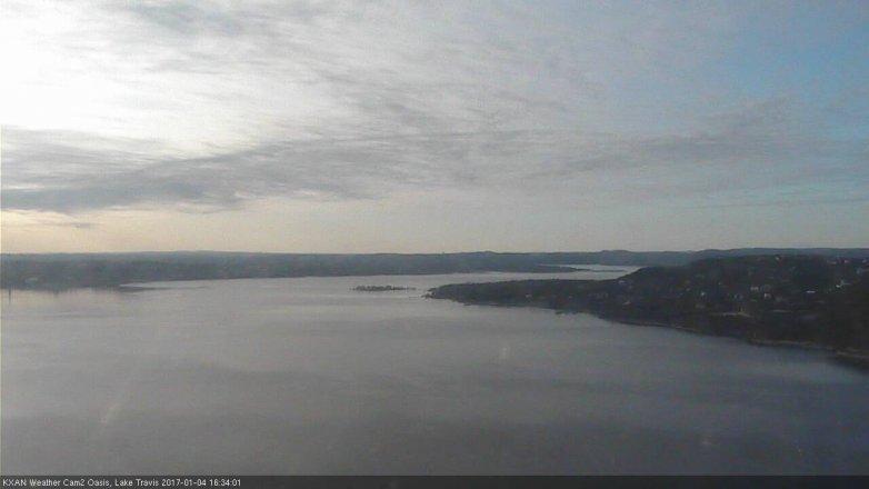 Lake Travis webcam, January 4, 2017 3:40 PM CT