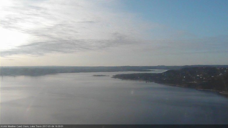 Lake Travis webcam, January 4, 2017 4:00 PM CT
