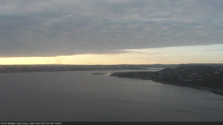 Lake Travis webcam, January 4, 2017 4:10 PM CT
