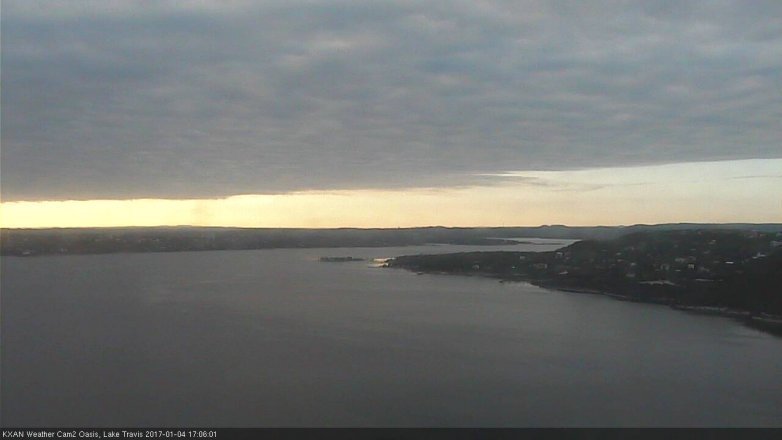 Lake Travis webcam, January 4, 2017 4:35 PM CT