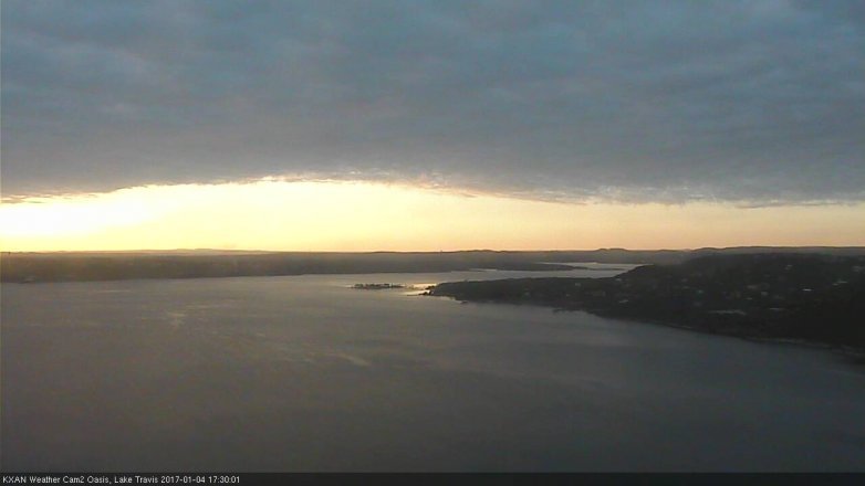 Lake Travis webcam, January 4, 2017 4:50 PM CT