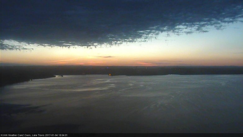 Lake Travis webcam, January 4, 2017 5:20 PM CT