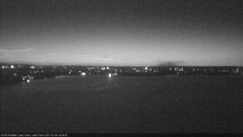 Lake Travis webcam, January 4, 2017 5:55 PM CT