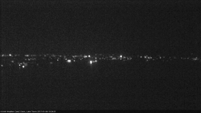 Lake Travis webcam, January 4, 2017 6:50 PM CT