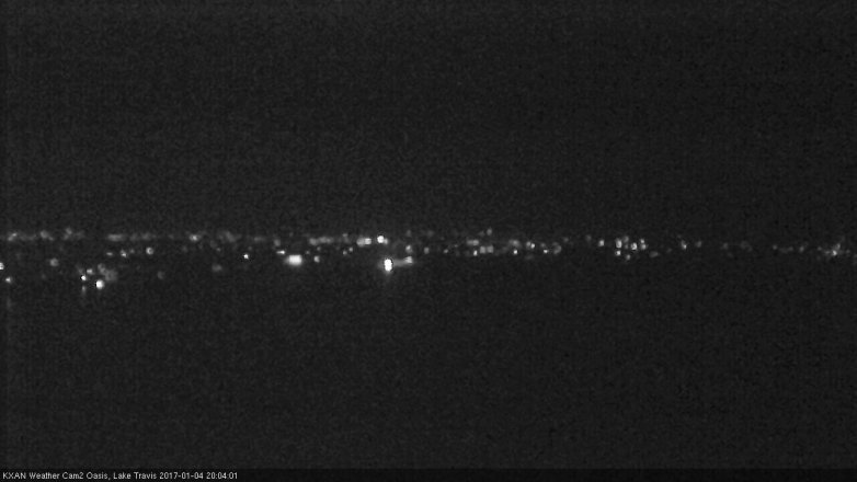 Lake Travis webcam, January 4, 2017 7:25 PM CT