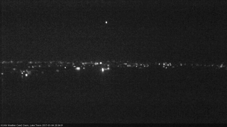 Lake Travis webcam, January 4, 2017 8:00 PM CT