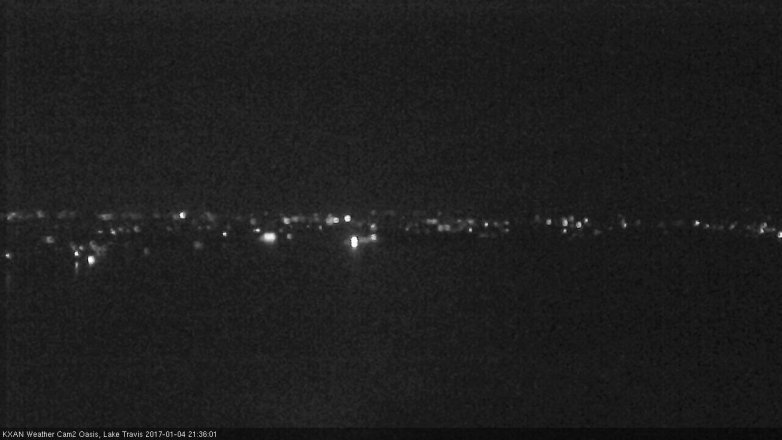 Lake Travis webcam, January 4, 2017 9:05 PM CT