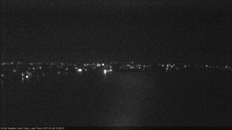 Lake Travis webcam, January 4, 2017 9:15 PM CT
